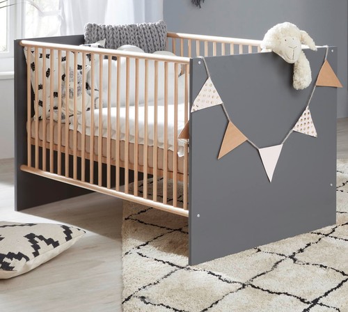 Babybett mats grau sonoma - babybett,